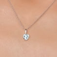 thumbnail image 3 of Gem Stone King 14K White Gold Sky Blue Aquamarine Pendant Necklace for Women | 0.42 Cttw | Gemstone March Birthstone | Heart Shape 5MM | With 18 inch Chain, 3 of 6