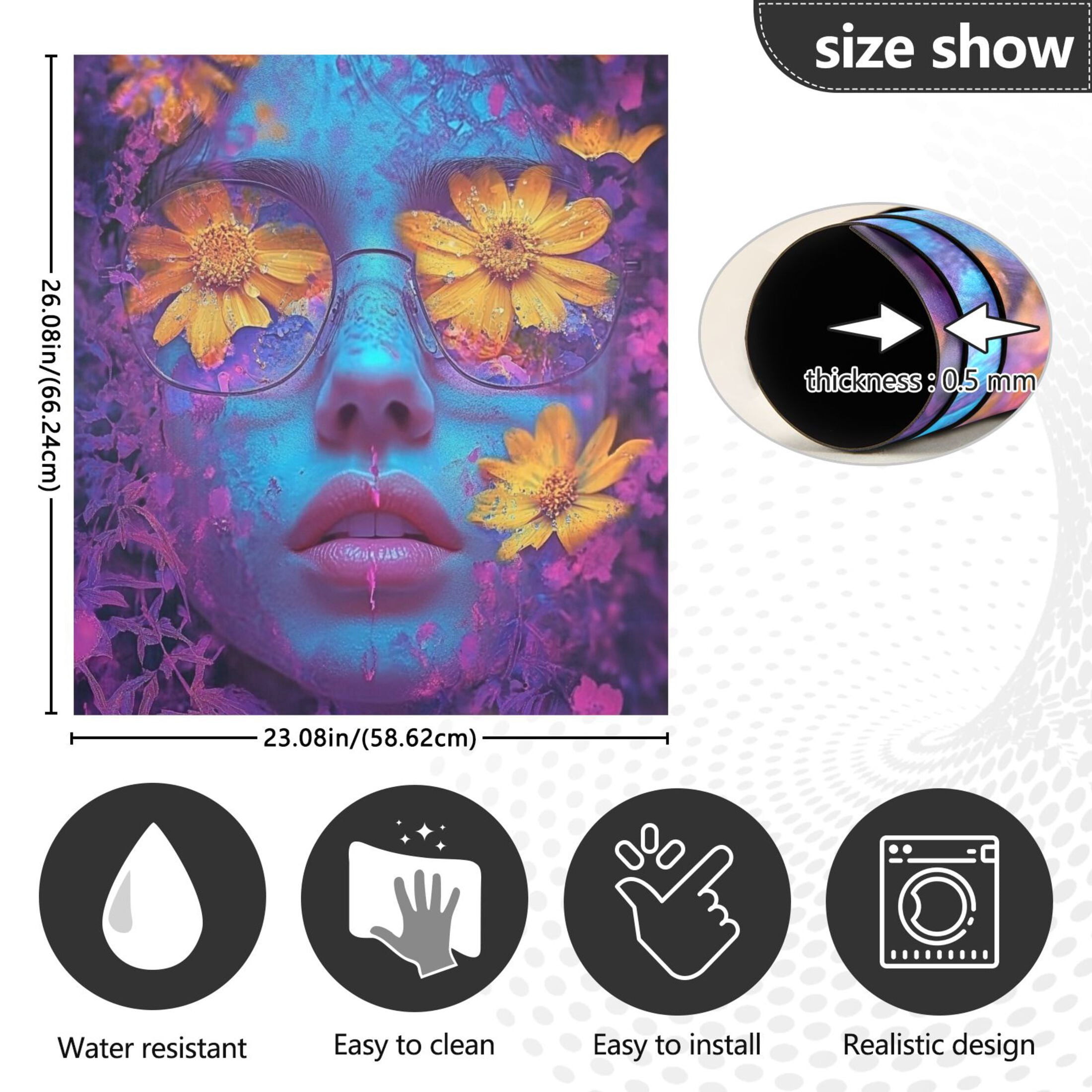 Dishwasher Magnetic Sticker 23x26 Inch Refrigerator Magnetic Sticker Washing Machine Magnetic Sticker Kitchen Panel Magnetic Sticker Home Decor Beautiful Blue Beauty