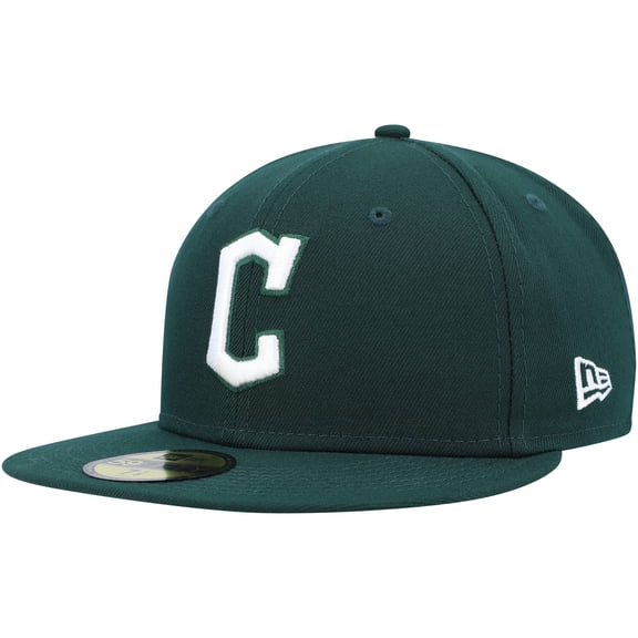 Men's New Era Green Cleveland Guardians White Logo 59FIFTY Fitted Hat