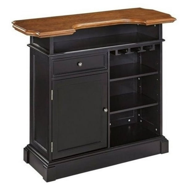 Bowery Hill Home Bar In Black Oak, Bowery Hill Large Oak Wrap Around Home Bar