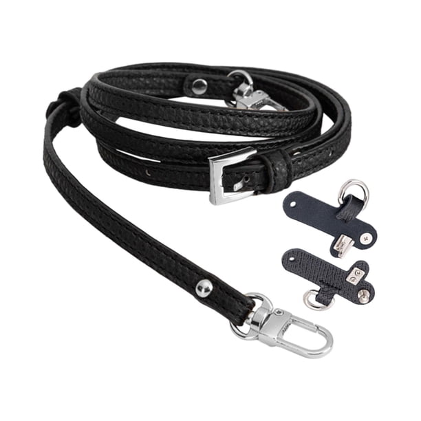 Correa de bolso para bolso Correa de hombro Correa de bolso cruzado Correa de bolso de cuero PU Hebilla plateada negra