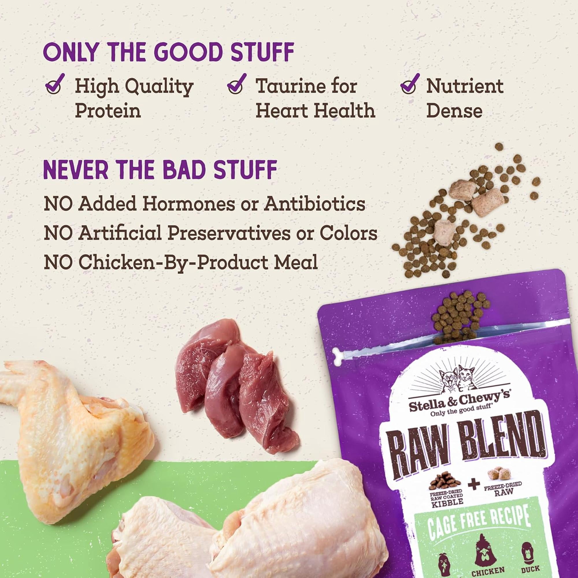 Stella & Chewy's Baked Kibble for Cats - Raw Blend Cage-Free Recipe - 10 Pound Bag