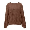 thumbnail image 5 of Gibobby Suéteres mujer, Sueter para Mujer Casual Sweater Dama Ligero Cuello Redondo Invierno Blusa Manga Larga Multilooks Elegante o Casual(Marrón,CH), 5 of 5