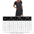 thumbnail image 2 of Vestido Vestido informal de mujer con cuello redondo de lino y algodón de gran tamaño para uso diario (negro S) Cgtredaw Negro T S para Mujer, 2 of 7