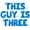 Blue, variant on Letter Balloons - THIS GUY IS THREE 16" Inch Alphabet Letters Foil Mylar Balloon 3rd Birthday Party Banner (Black)