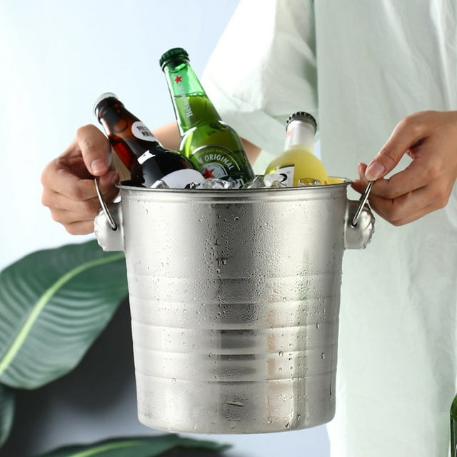 Seau à Glace Tête de Tigre en Acier Inoxydable Épaissi avec Haute Valeur pour Bars Clubs Ktv Domestiques Seaux à Champagne Seaux à Glace Rouges Tire-Bouchon Lapin Tasses Ouvre-Boue en Acier Inoxydable avec Couvercle Ouvre-Boucles Léopard