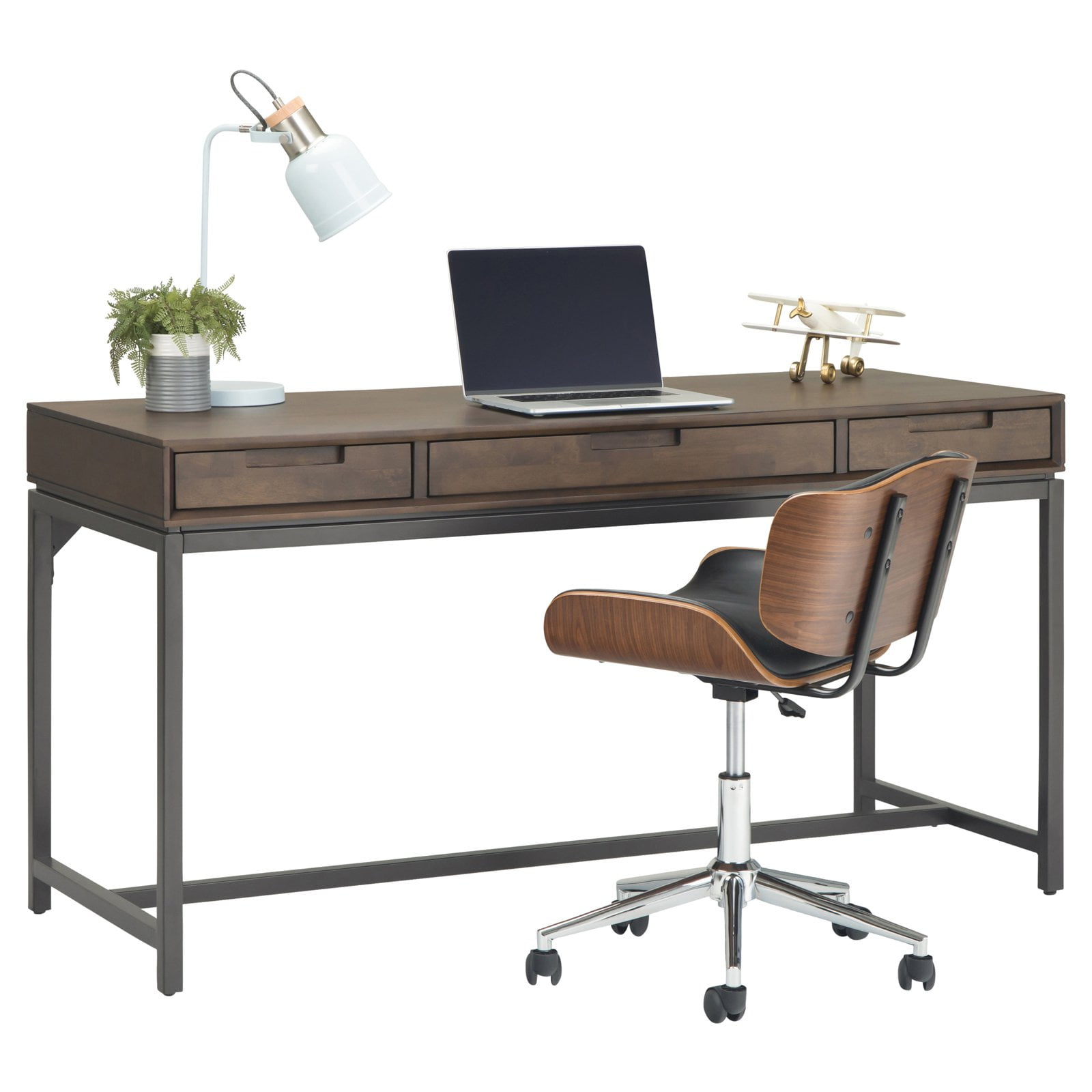 Brooklyn + Max Argyle Wood Modern Industrial 72 inch Wide Wide Desk in  White 
