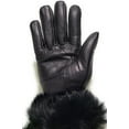 thumbnail image 3 of Texcyngoods Adult Womens Black Leather Gloves with Faux Fur Trim for Winter (Large), 3 of 5
