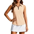 thumbnail image 2 of Sleeveless Golf Shirts for Women Summer Lightweight Collared Quarter Zip Up Polo Shirts Tennis Athletic Tank Top, 2 of 5