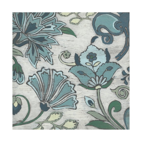 June Erica Vess 'Blue Garden Chintz I' Canvas Art