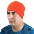 thumbnail image 3 of Falari 2 Pcs Men Women Skull Knitted Beanie Hat Plain Solid Color for Winter Black & Orange, 3 of 4