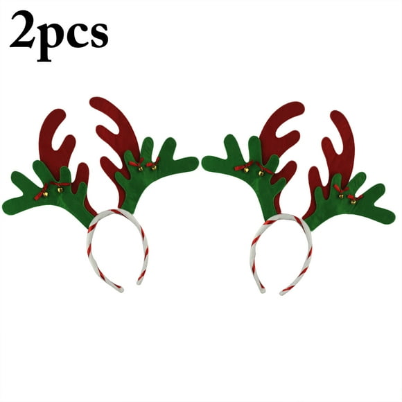 2PCS Christmas Headband Cute Reindeer Horn Hair Band Head Hoop for Kids