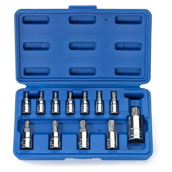 12 pc 5-Point Star Torx Tamper Proof Security Bit Socket Set
