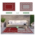 thumbnail image 2 of DEORAB Outdoor Rugs Waterproof Plastic Straw Mat 5'x8' Reversible for RV Patio Deck Beach Red & Grey, 2 of 8