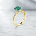 thumbnail image 4 of Gem Stone King 3.70 Ct Green Malachite E-F Lab Grown Diamond 10K Yellow and White Gold Ring (Size 9), 4 of 4