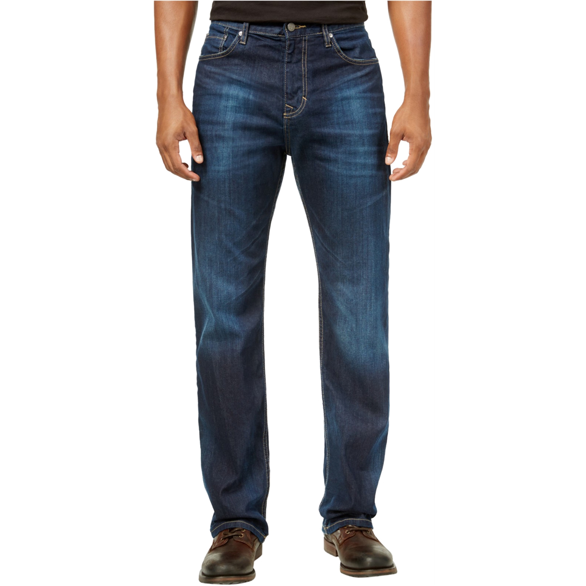 Calvin Klein Mens Straight Relaxed Jeans, Blue, 44W x 34L - Walmart.com