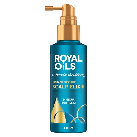 Head & Shoulders Royal Oils Instant Soothe Scalp Elixir Treatment, 4.2 fl oz, for Dry Scalp