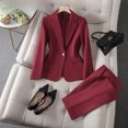 thumbnail image 4 of Women's Long Sleeve Professional Suit Pants Formal Suit Interview Sales Work Clothes, 4 of 5