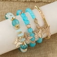 thumbnail image 4 of Hyasfey 4Pcs Women Bohemia Style Bracelet Faux Crystal Beads Butterflies Pendant Elastic Wristband Jewelry Gift, 4 of 8