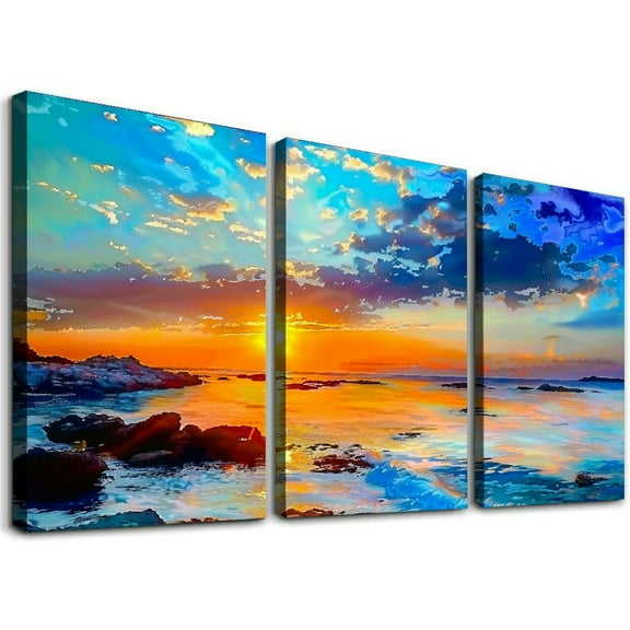 Ullo0ord Beautiful Sunset Sea Wall Art., Modern Kitchen Wall Art Pictures Decor Painting Canvas Wall Art Kitchen, For Kitchen, Restaurant, Bar, Living Room