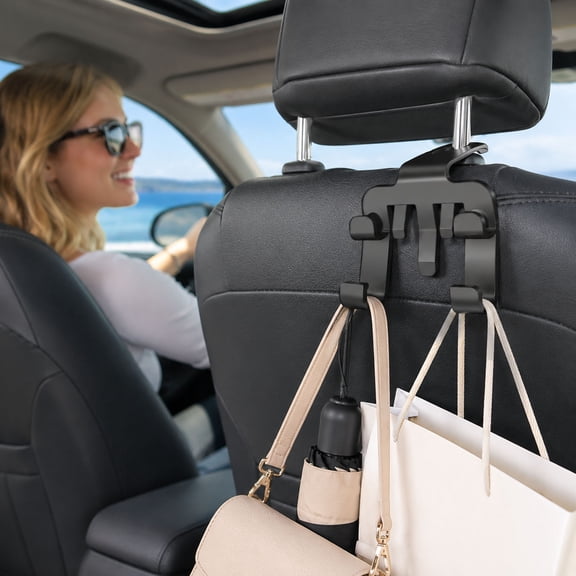 Car Seat Headrest Hook Multifunctional Backrest Hanger with Strong Load Capacity Space Saving Car Hanger for Handbags Groceries Wallets Rear Seat Phone Storage