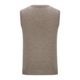 thumbnail image 3 of ZCFZJW Men's Sweater Vest V Neck Pullover Sweater Sleeveless Knit Casual Big and Tall Solid Color Basic Slim Fit Vest Khaki XL, 3 of 7