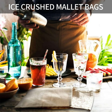 

Ice Bag Bartender Kit Ice Crusher Canvas Bag Set for Ice Crushing Bar Accessory Bartenders 2Pcs