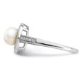 thumbnail image 3 of Auriga Fine Jewelry 925 Sterling Silver Diamond and Pearl Wedding Ring Size 6 for Women, 3 of 7