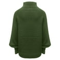 thumbnail image 6 of Green Sweatshirt for Women's Winter New Mid Neck Loose Long Sleeve Knitted Solid Color Sweater Women Fall Clothes, 6 of 6