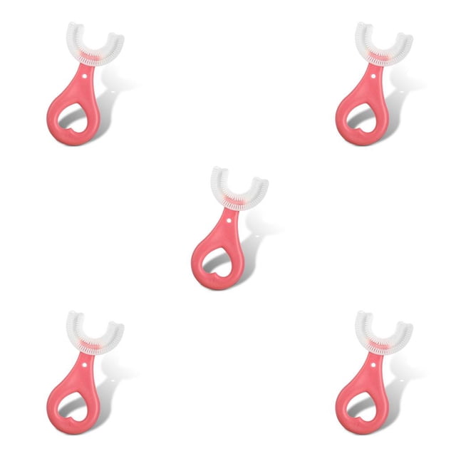 Toystoory Cepillo de Manual de silicona para limpieza en forma de U, cepillo de para bebés, cepillo de para niños, masaje, mango flexible, Type5 NO5