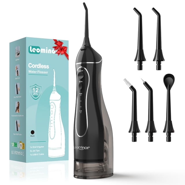 Irrigador bucal portátil Water Dental Flosser Leominor de 300 ml