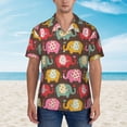 thumbnail image 2 of Pofeuu Cute Elephants Print Hawaiian Shirt for Men Sleeves Casual Button Down Summer Beach Dress Shirts T-Shirts,Small, 2 of 7