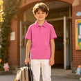 thumbnail image 5 of Grblisyd 2-Pack Boys Girls Shirts Basic School Uniform Shirts Soft Collared Shorts Sleeve Kids Polo Shirts Button Closure Performance Golf Polo Tops, 5 of 5
