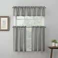 thumbnail image 3 of No. 918 Parkham Farmhouse Plaid Semi-Sheer Rod Pocket Kitchen Valance, 54"x14", Coal, 3 of 8