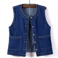 thumbnail image 3 of Women's Denim Vest Short, Slim Fit, Korean Version Jacket Vest, High-Quality Denim, for Summer, Business Casual, 3 of 3