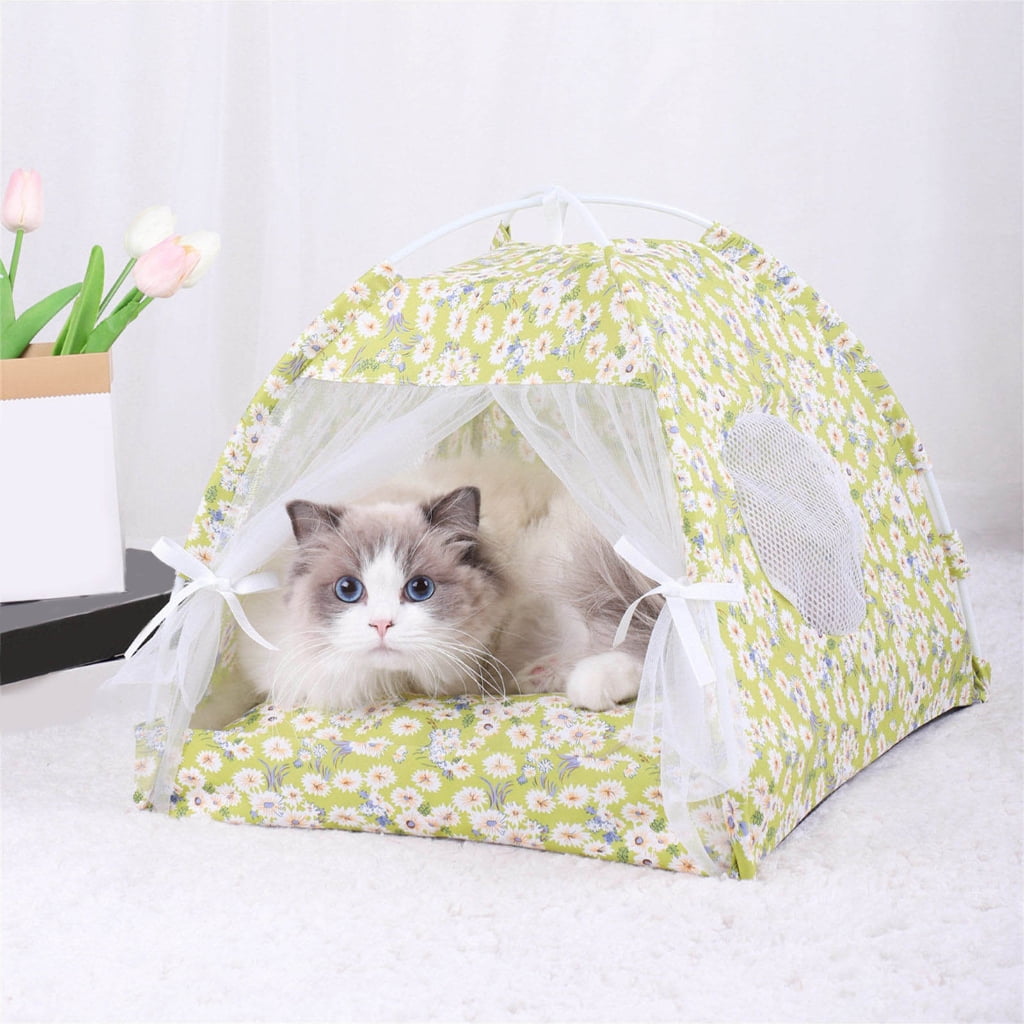 Pet Tent House Portable Removable Breathable Teepee Dogs Cats Indoor Outdoor Kennels for Camping