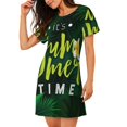 thumbnail image 2 of Fuzoiu Tropical Summer Vibes Print Women Nightgowns, Soft Comfy Lightweight Short Sleeves Sleepwear,Crew Neck Loungewear, 2 of 6