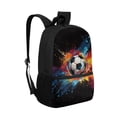 thumbnail image 2 of KUIFORTI Kids Soccer Backpack For School Watercolor School Backpack For Teens Girls Anti Theft Large Capacity Kids Bookbag 17 Inch Zippered Students Schoolbag with Front Compartment, 2 of 6