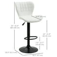 thumbnail image 3 of HOMCOM Bar Stools Set of 2 Adjustable Height Swivel Bar Chairs PU Leather, 3 of 10
