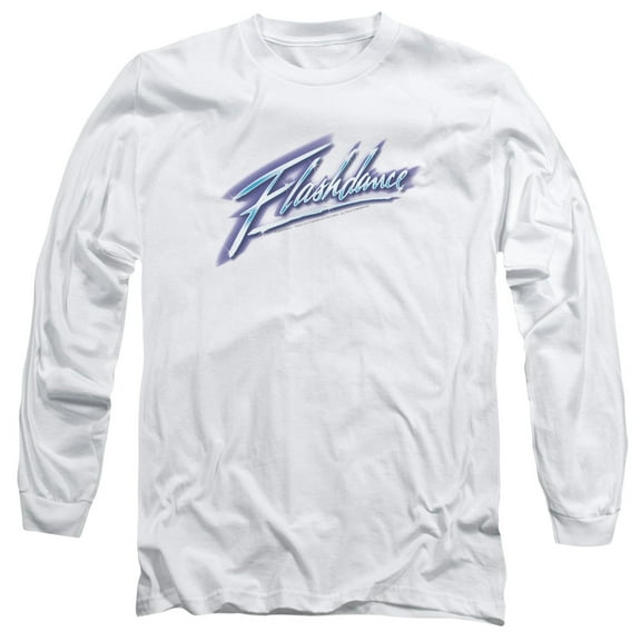 Flashdance Logo Long Sleeve Adult 18/1 T-Shirt White