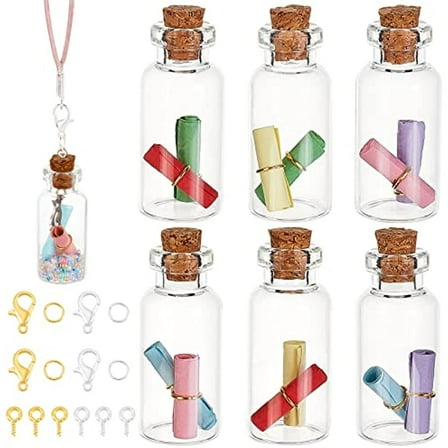 Wishing Bottle with Message 78pcs Glass Jars Bottles with Cork Stoppers Wish Message Bottles Corked Glass Bottles Eye Screws for Valentine Birthday Mother Wedding Christmas Decor