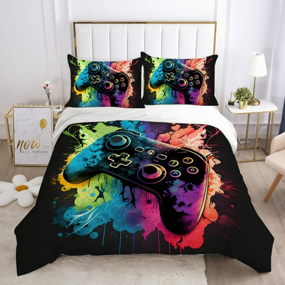 PlayStation  Design Bedding Suit Quilt Cover Bright Color Pillowcase Delicate Bedset As Gift for Teen