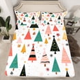 thumbnail image 2 of Homewish Boho Cartoon Xmas Tree Bed Sheets,Colorful Christmas Snowflake King Sheets,Abstract Snwoflake Sheet Set For Girl Boy,Luxury Bedroom Decor,4 Pieces, 2 of 7
