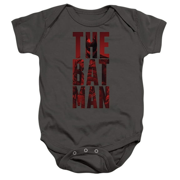 The Batman Crimson Crusader Unisex Infant Snap Suit for Baby (6 Months) Charcoal