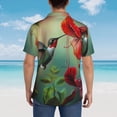 thumbnail image 4 of Xecao Hummingbird Floral Paradise Print Hawaiian shirt - A Stylish Short-Sleeve Button-Down for Men, Perfect for Casual Beach and Tropical Outings.,Medium, 4 of 7