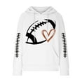 thumbnail image 4 of FAVIPT Women' Football Lover Casual Waffle Hoodie,Waffle Knit Hoodie for Women Game Day Sweatshirt Oversized Graphic Long Sleeve Sweater Football Season Pullover 2024 White,XXL, 4 of 4