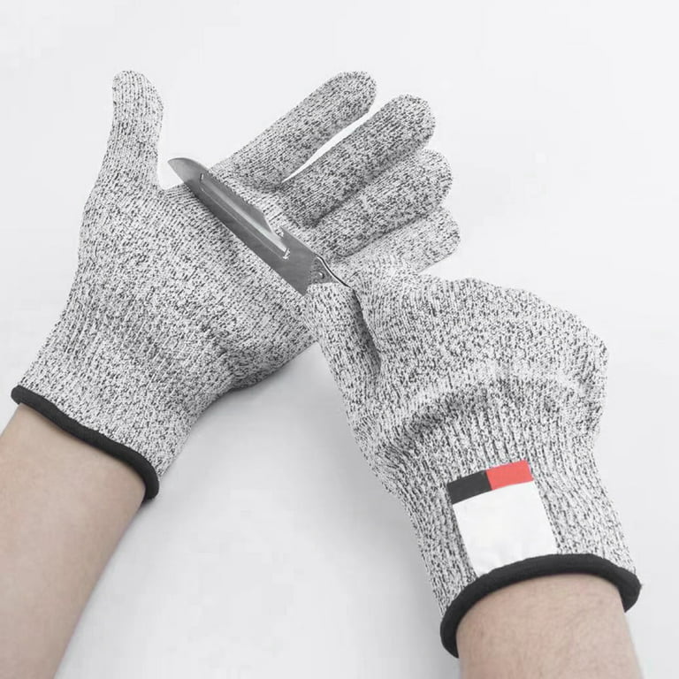 Cut Resistant Gloves, Food Grade Safety Gloves Kitchen Anti Cut Gloves for Cutting, Level 5 Proof Cutting Work Gloves, Men's, Size: XL, Gray