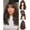 Brown with Highlights, variant on 20 Inch Medium Long Curly Wig for Women Synthetic Layered Bob with Bangs Heat Resistant Wavy Glueless Wig Daily Wear,Auburn