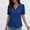 *Blue, variant on ClodeEU Women's Lace Patchwork Solid Color V Neck Short Sleeve T-Shirt,Casual Summer Top Blue,Womens Plus L