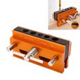 thumbnail image 1 of Self Centering Dowel Jig Kit, Anodized  4 Holes Aluminum Alloy Drilling Guide  for Woodworking, 1 of 8